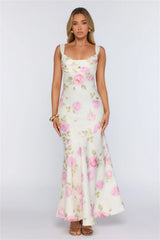 Floral Studio Satin Maxi Dress Pink