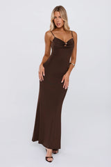 Pretty With A Point Maxi Dress Chocolate