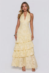 Mood Shift Halter Maxi Dress Yellow