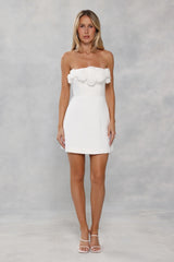 Wild Rose Affair Strapless Mini Dress White