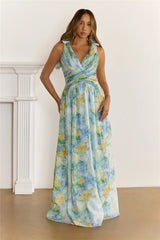 She’s The Edit Frill Lace Up Maxi Dress Multi
