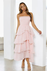 Always The Moment Strapless Maxi Dress Pink
