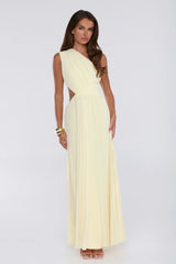 Summer Seduction One Shoulder Maxi Dress Yellow