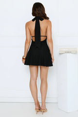 Dream Girl Hours Halter Mini Dress Black