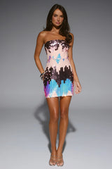Shine On You Strapless Sequin Mini Dress Pink