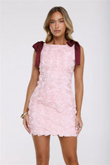 Rosy Rosette Mini Dress Pink