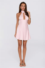 Formal Spectacular Satin Mini Dress Pink