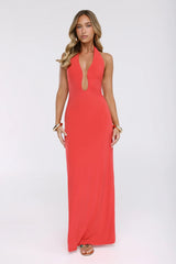 Style Protocol Halter Maxi Dress Red