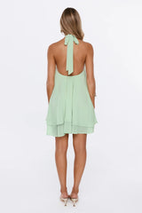 Lucky Charm Halter Mini Dress Mint
