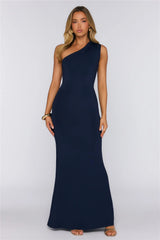 Dreamstate Dressing One Shoulder Maxi Dress Navy