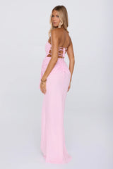 Sunlit Aura Strapless Maxi Dress Pink