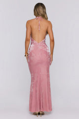 Star Energy Halter Maxi Dress Rose