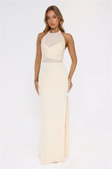 Candlelight Secrets Halter Maxi Dress Butter