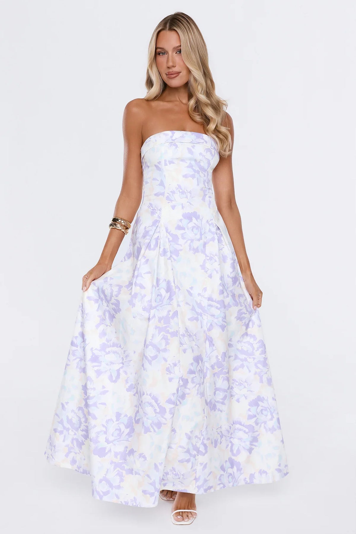 Simply Lovely Strapless Maxi Dress Lilac