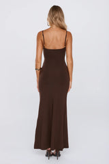 Pretty With A Point Maxi Dress Chocolate