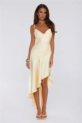 Feeling You Give Satin Maxi Dress Yellow