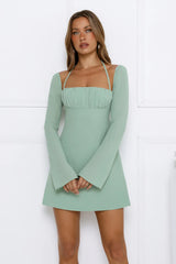 Trendiest Girl Mini Dress Sage