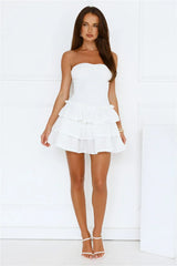 Riviera Radiance Strapless Mini Dress White