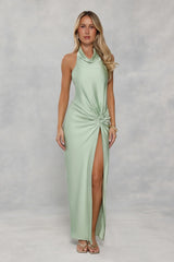 Like A Trendsetter Halter Maxi Dress Sage