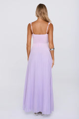 Laidback Luxe Pleated Maxi Dress Lilac