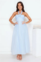 Fairytale Event Halter Maxi Dress Blue