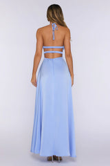 New Romance Halter Maxi Dress Light Blue